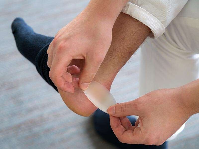 putting blister plaster in heel