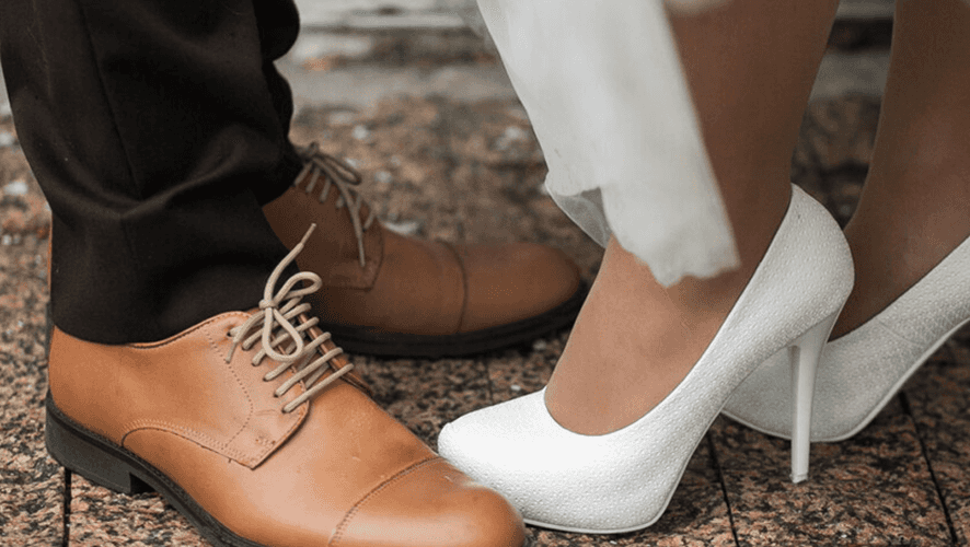 bride and groom shoes